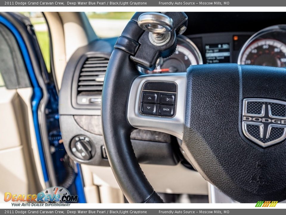 2011 Dodge Grand Caravan Crew Deep Water Blue Pearl / Black/Light Graystone Photo #33