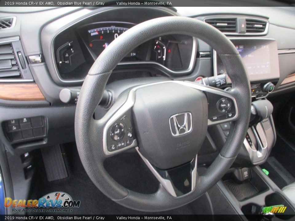2019 Honda CR-V EX AWD Obsidian Blue Pearl / Gray Photo #15