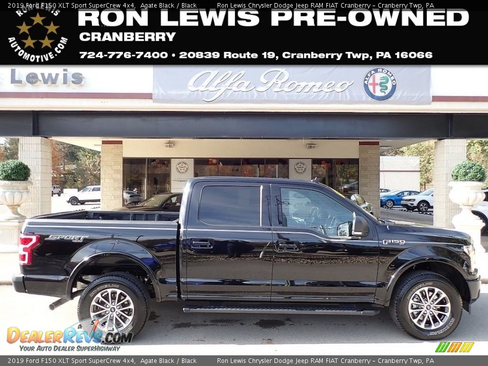 2019 Ford F150 XLT Sport SuperCrew 4x4 Agate Black / Black Photo #1