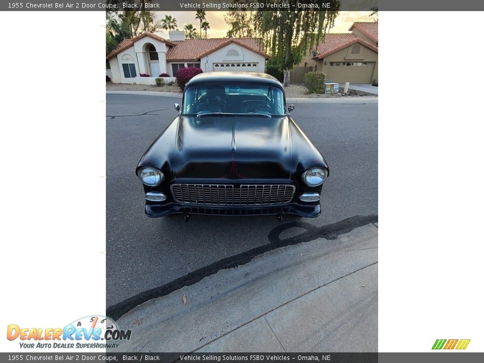 1955 Chevrolet Bel Air 2 Door Coupe Black / Black Photo #5