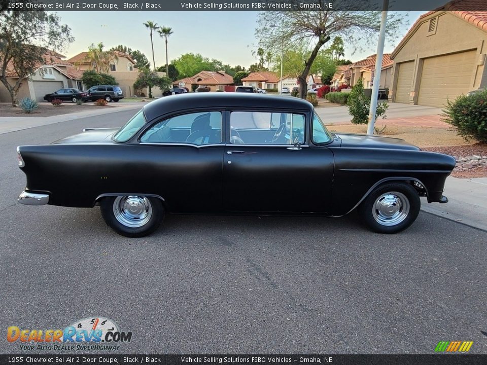 1955 Chevrolet Bel Air 2 Door Coupe Black / Black Photo #6