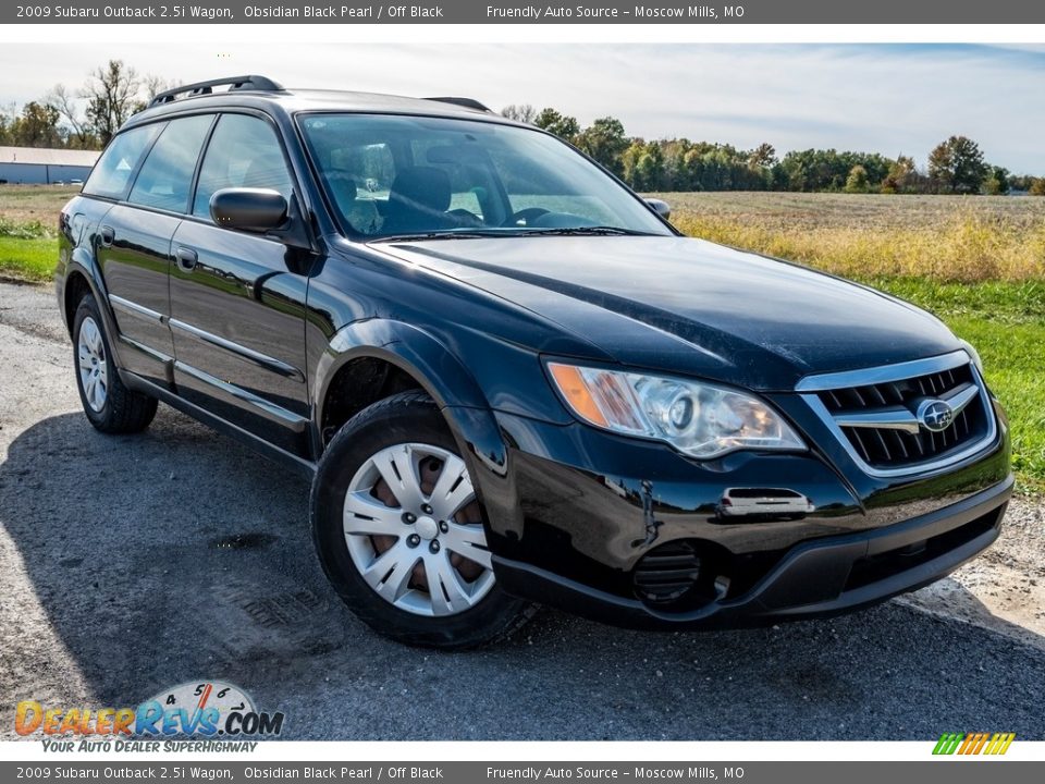 2009 Subaru Outback 2.5i Wagon Obsidian Black Pearl / Off Black Photo #1