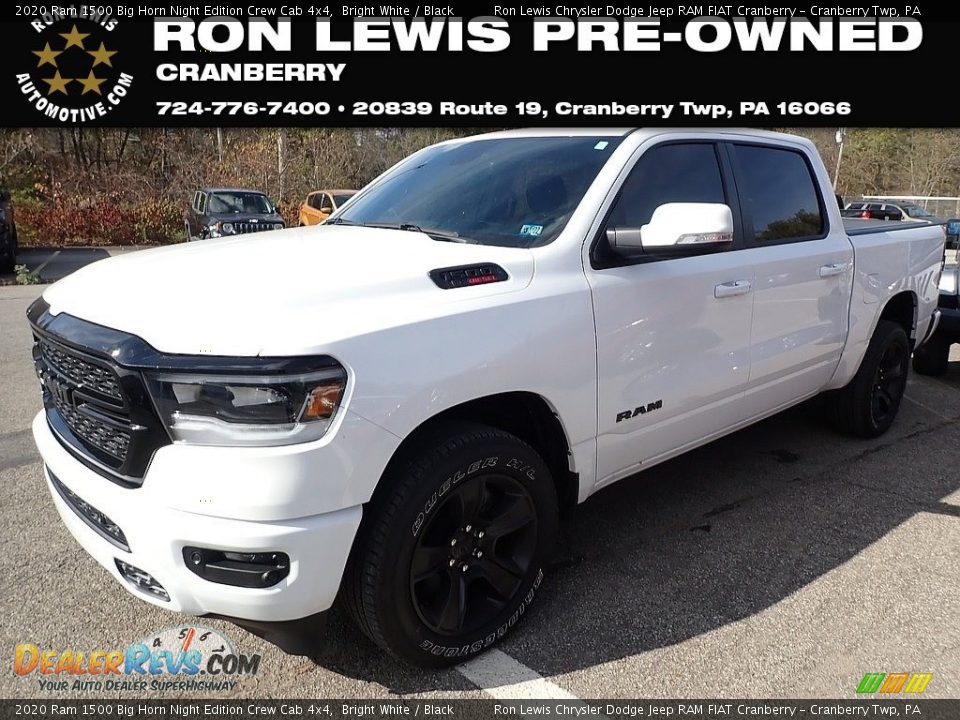 2020 Ram 1500 Big Horn Night Edition Crew Cab 4x4 Bright White / Black Photo #1