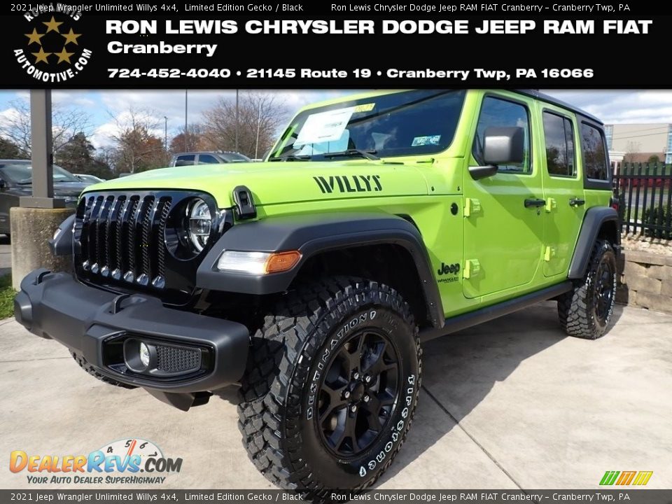 2021 Jeep Wrangler Unlimited Willys 4x4 Limited Edition Gecko / Black Photo #1
