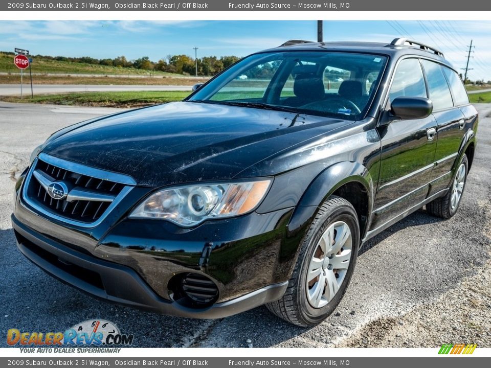 2009 Subaru Outback 2.5i Wagon Obsidian Black Pearl / Off Black Photo #8