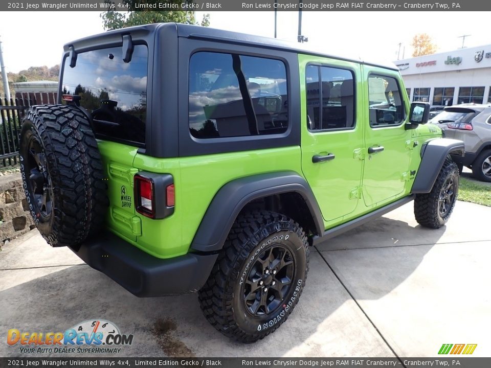 2021 Jeep Wrangler Unlimited Willys 4x4 Limited Edition Gecko / Black Photo #5