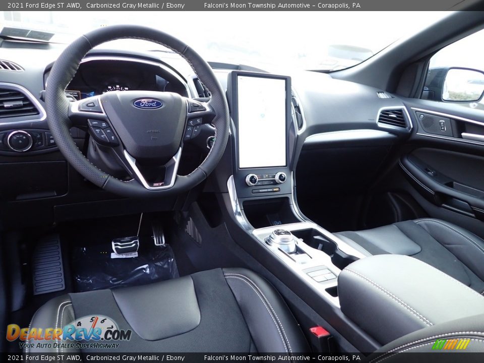 Ebony Interior - 2021 Ford Edge ST AWD Photo #13