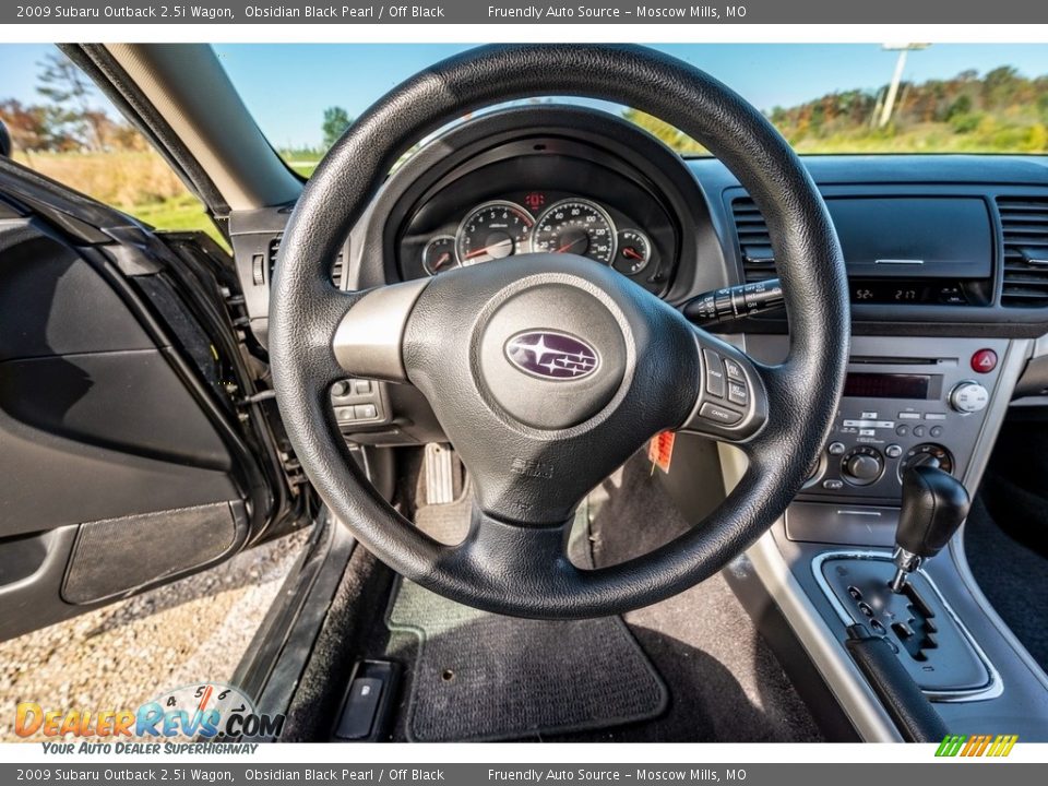 2009 Subaru Outback 2.5i Wagon Obsidian Black Pearl / Off Black Photo #31