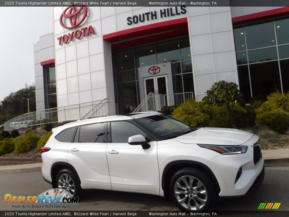 2020 Toyota Highlander Limited AWD Blizzard White Pearl / Harvest Beige Photo #2