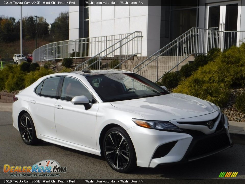 2019 Toyota Camry XSE Wind Chill Pearl / Red Photo #1