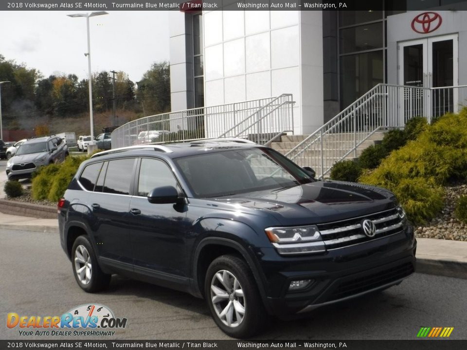 2018 Volkswagen Atlas SE 4Motion Tourmaline Blue Metallic / Titan Black Photo #1