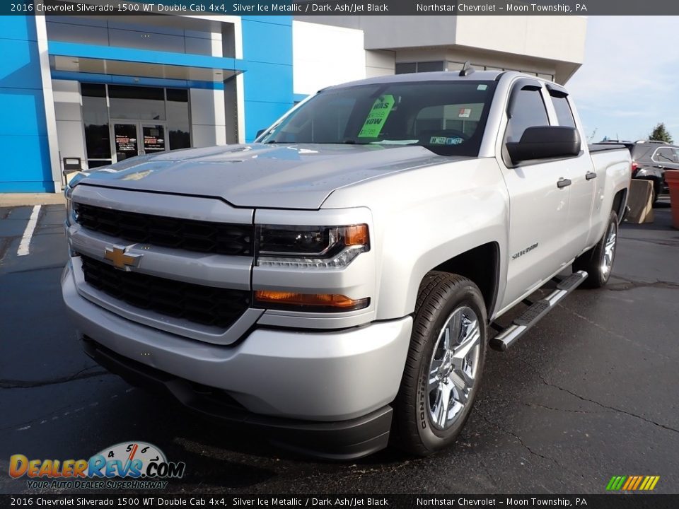 2016 Chevrolet Silverado 1500 WT Double Cab 4x4 Silver Ice Metallic / Dark Ash/Jet Black Photo #2