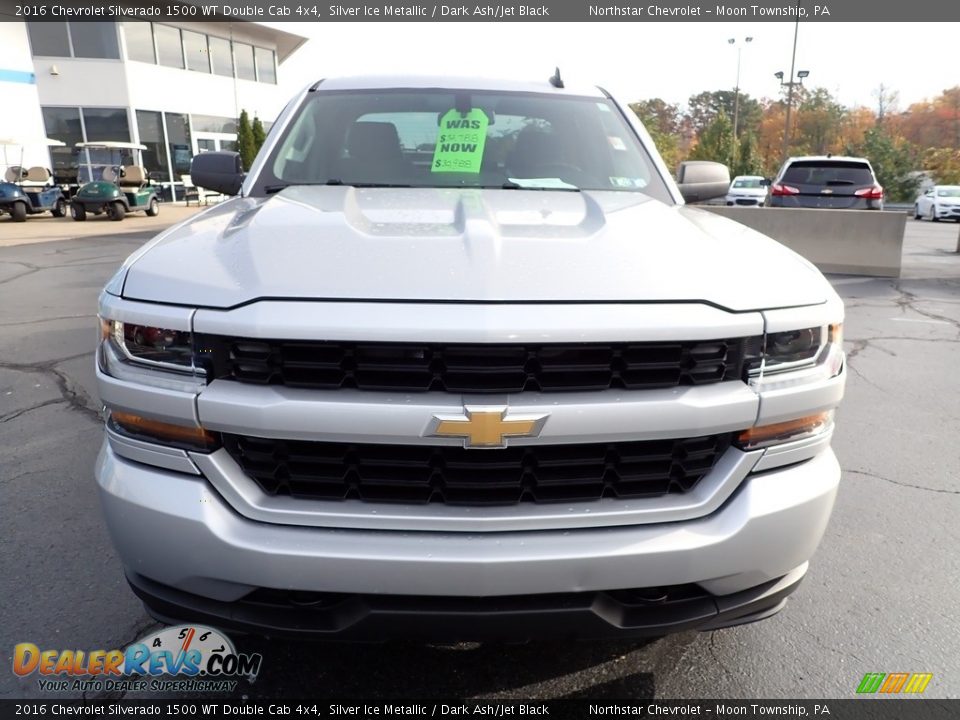 2016 Chevrolet Silverado 1500 WT Double Cab 4x4 Silver Ice Metallic / Dark Ash/Jet Black Photo #12