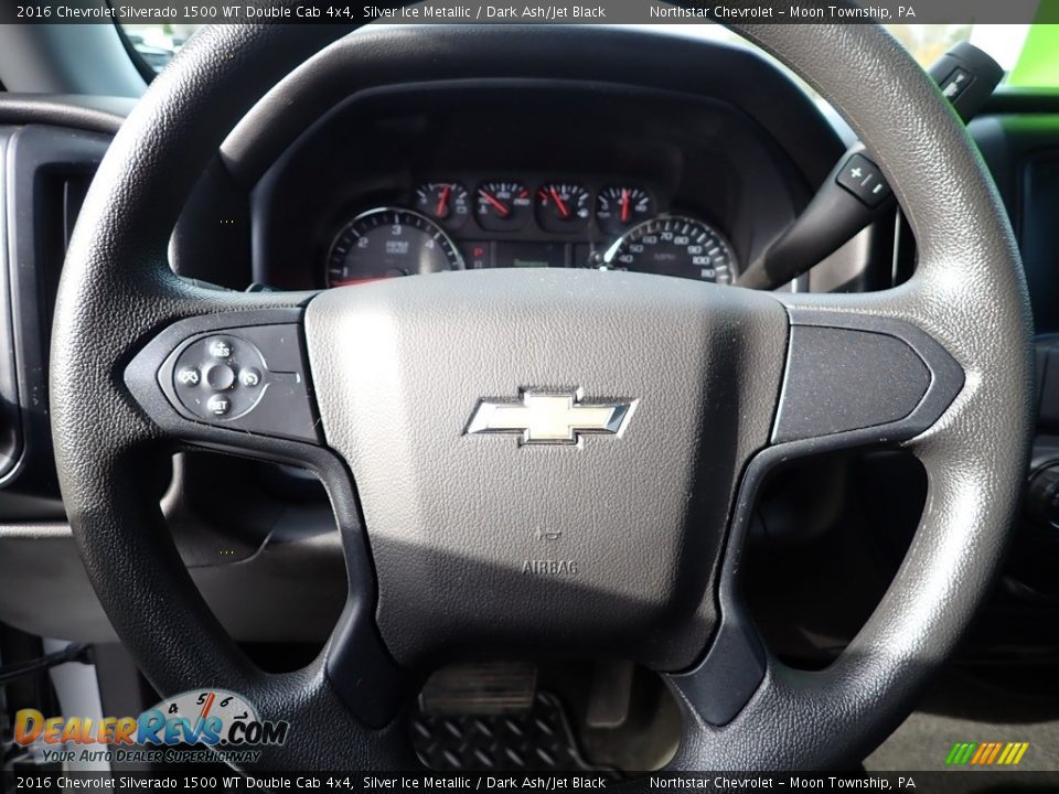 2016 Chevrolet Silverado 1500 WT Double Cab 4x4 Silver Ice Metallic / Dark Ash/Jet Black Photo #25