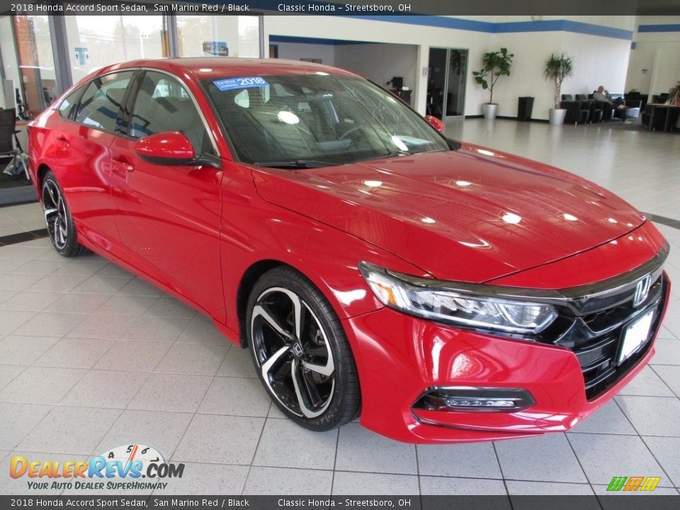 2018 Honda Accord Sport Sedan San Marino Red / Black Photo #3