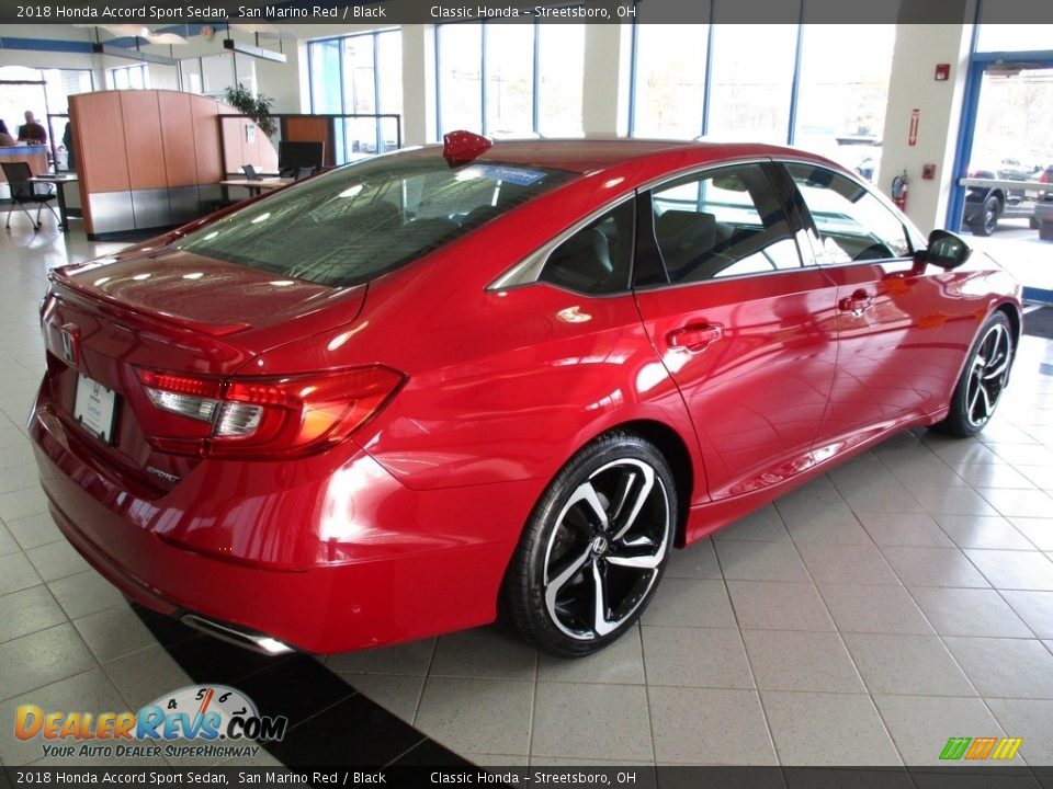 2018 Honda Accord Sport Sedan San Marino Red / Black Photo #7