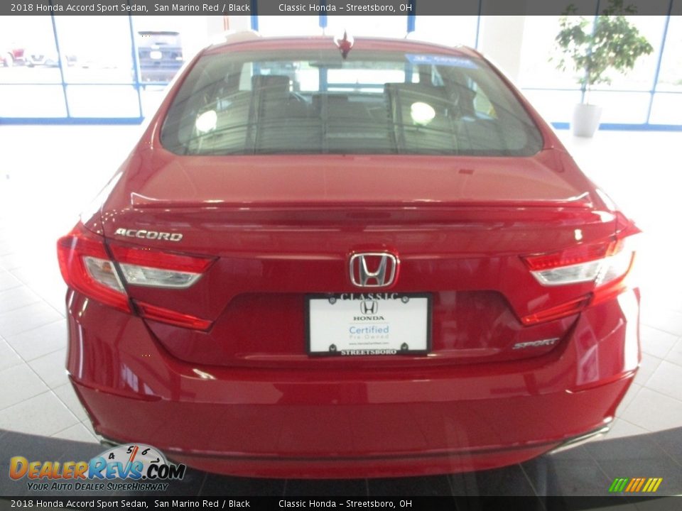 2018 Honda Accord Sport Sedan San Marino Red / Black Photo #8