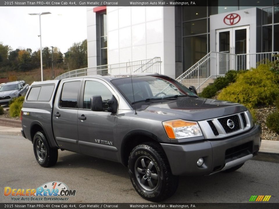 2015 Nissan Titan PRO-4X Crew Cab 4x4 Gun Metallic / Charcoal Photo #1