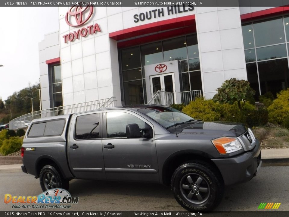 2015 Nissan Titan PRO-4X Crew Cab 4x4 Gun Metallic / Charcoal Photo #2