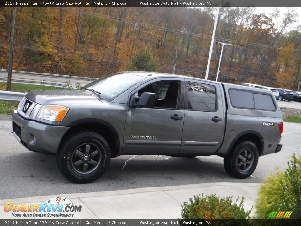 2015 Nissan Titan PRO-4X Crew Cab 4x4 Gun Metallic / Charcoal Photo #14