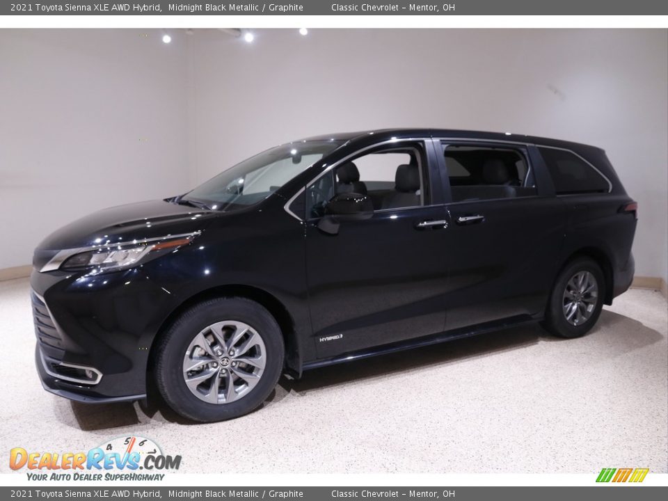 Midnight Black Metallic 2021 Toyota Sienna XLE AWD Hybrid Photo #3