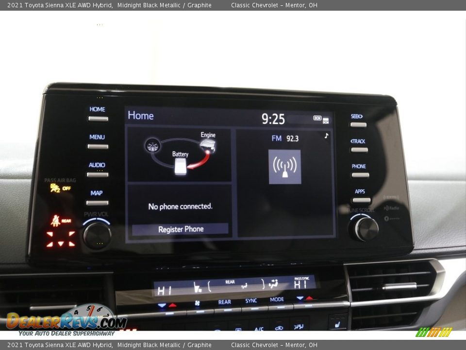 Controls of 2021 Toyota Sienna XLE AWD Hybrid Photo #10