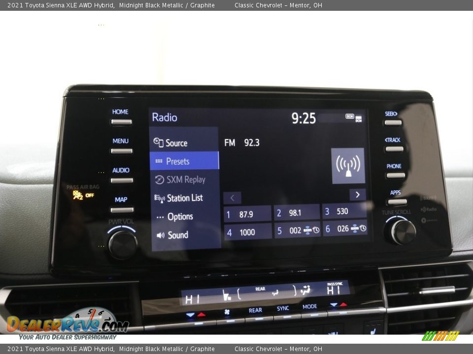 Controls of 2021 Toyota Sienna XLE AWD Hybrid Photo #11