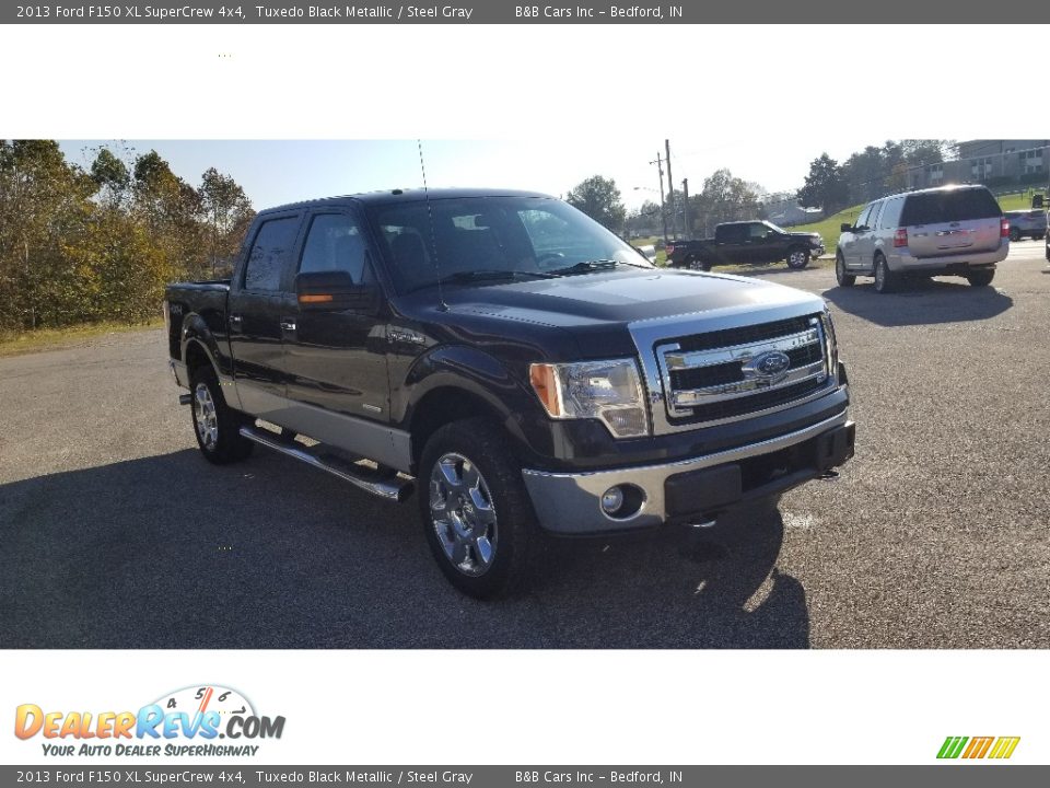 2013 Ford F150 XL SuperCrew 4x4 Tuxedo Black Metallic / Steel Gray Photo #1