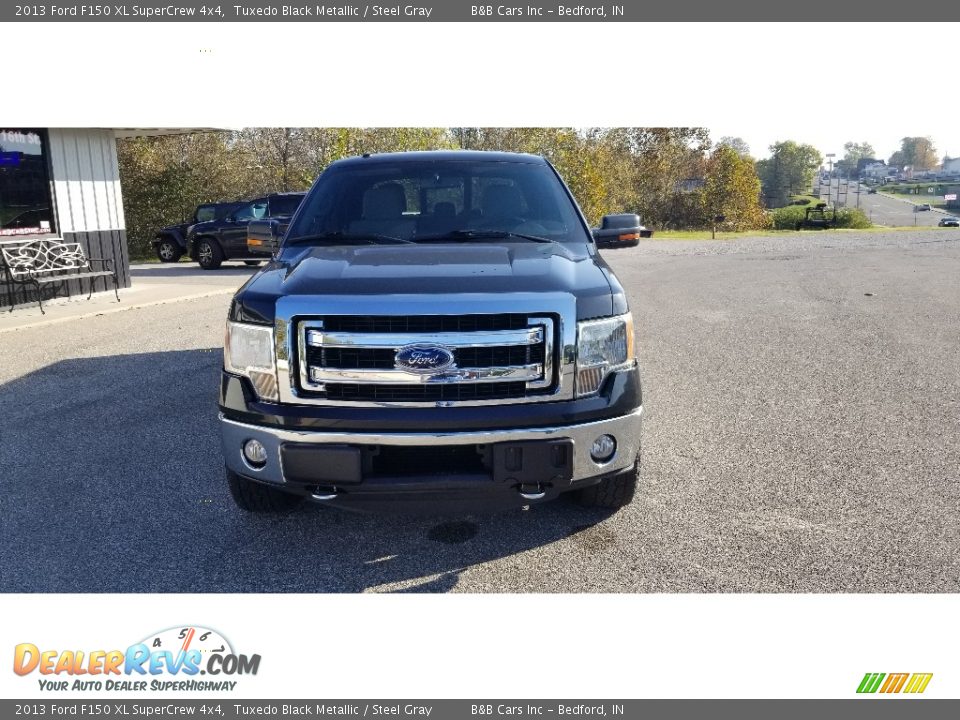 2013 Ford F150 XL SuperCrew 4x4 Tuxedo Black Metallic / Steel Gray Photo #2