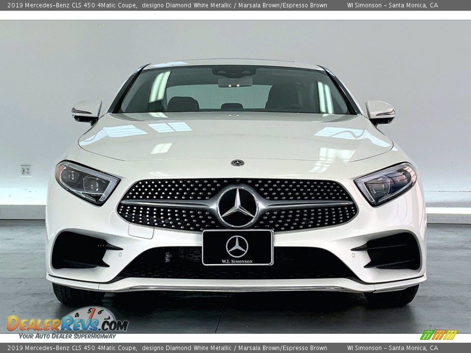 2019 Mercedes-Benz CLS 450 4Matic Coupe designo Diamond White Metallic / Marsala Brown/Espresso Brown Photo #2