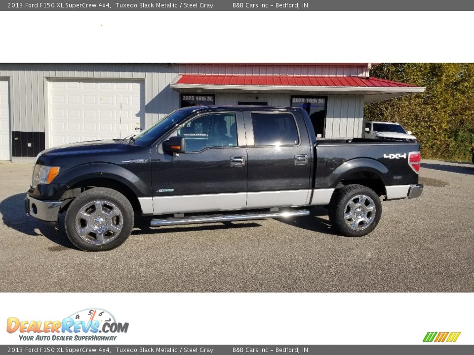 2013 Ford F150 XL SuperCrew 4x4 Tuxedo Black Metallic / Steel Gray Photo #5