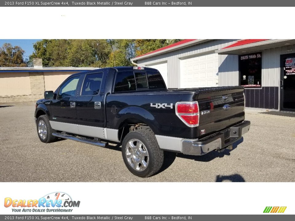 2013 Ford F150 XL SuperCrew 4x4 Tuxedo Black Metallic / Steel Gray Photo #6