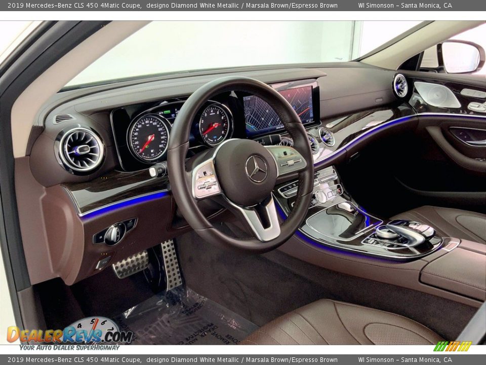2019 Mercedes-Benz CLS 450 4Matic Coupe designo Diamond White Metallic / Marsala Brown/Espresso Brown Photo #14