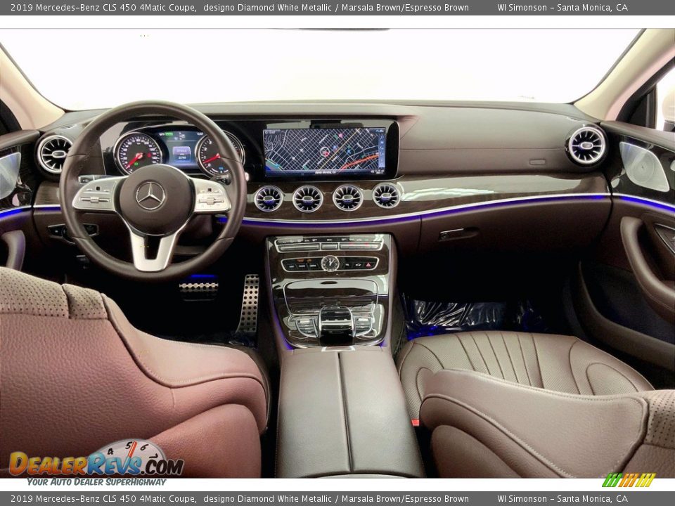 2019 Mercedes-Benz CLS 450 4Matic Coupe designo Diamond White Metallic / Marsala Brown/Espresso Brown Photo #15