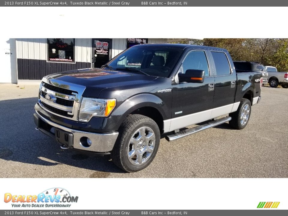 2013 Ford F150 XL SuperCrew 4x4 Tuxedo Black Metallic / Steel Gray Photo #32