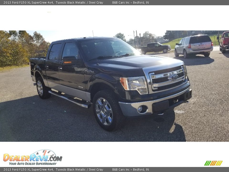 2013 Ford F150 XL SuperCrew 4x4 Tuxedo Black Metallic / Steel Gray Photo #33