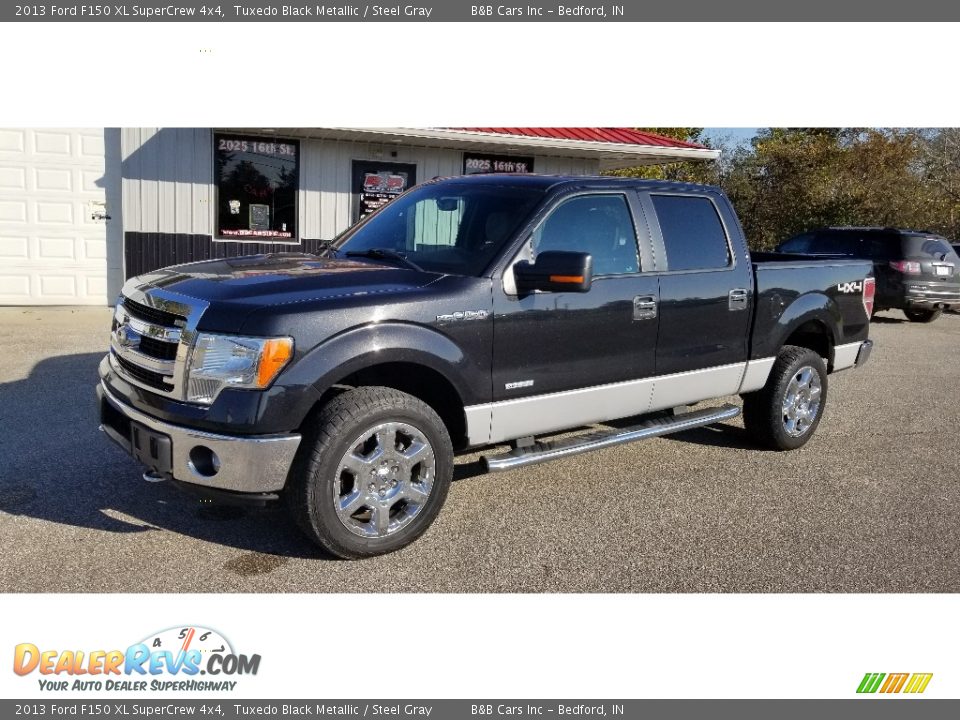 2013 Ford F150 XL SuperCrew 4x4 Tuxedo Black Metallic / Steel Gray Photo #34