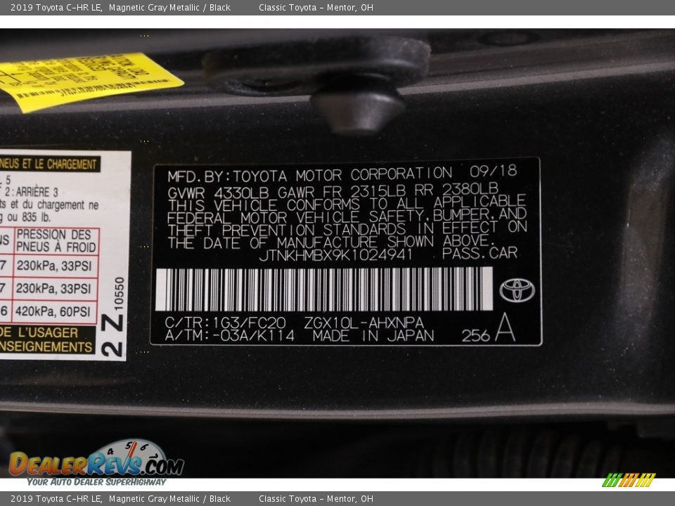 2019 Toyota C-HR LE Magnetic Gray Metallic / Black Photo #18