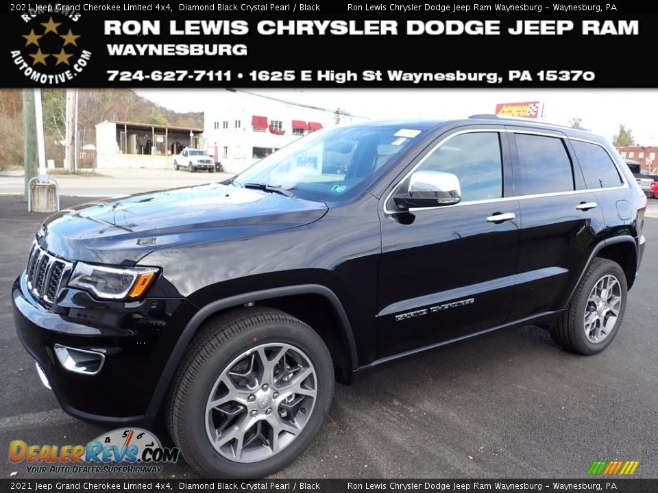 2021 Jeep Grand Cherokee Limited 4x4 Diamond Black Crystal Pearl / Black Photo #1