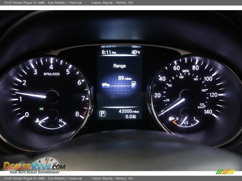 2016 Nissan Rogue SV AWD Gauges Photo #8