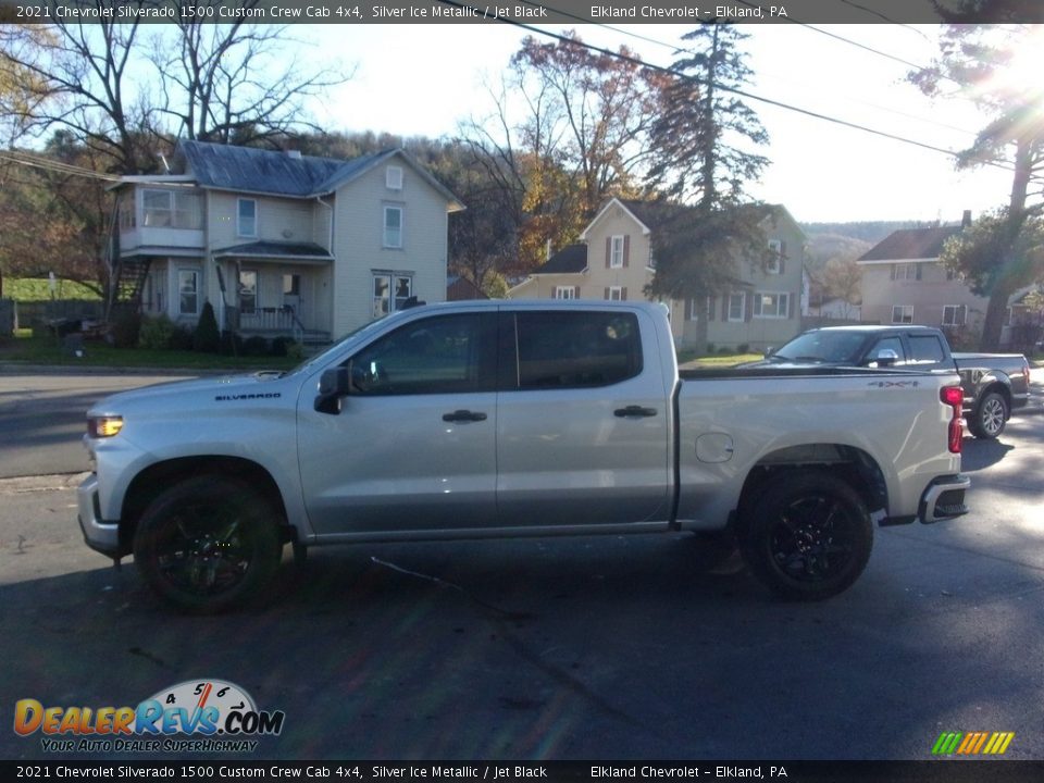 2021 Chevrolet Silverado 1500 Custom Crew Cab 4x4 Silver Ice Metallic / Jet Black Photo #6