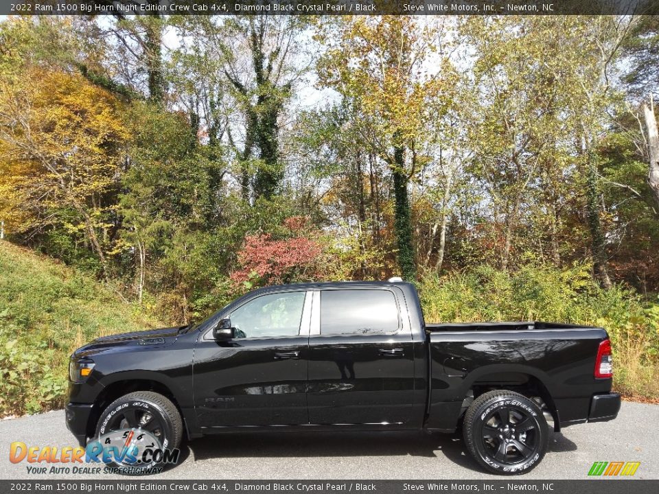 2022 Ram 1500 Big Horn Night Edition Crew Cab 4x4 Diamond Black Crystal Pearl / Black Photo #1