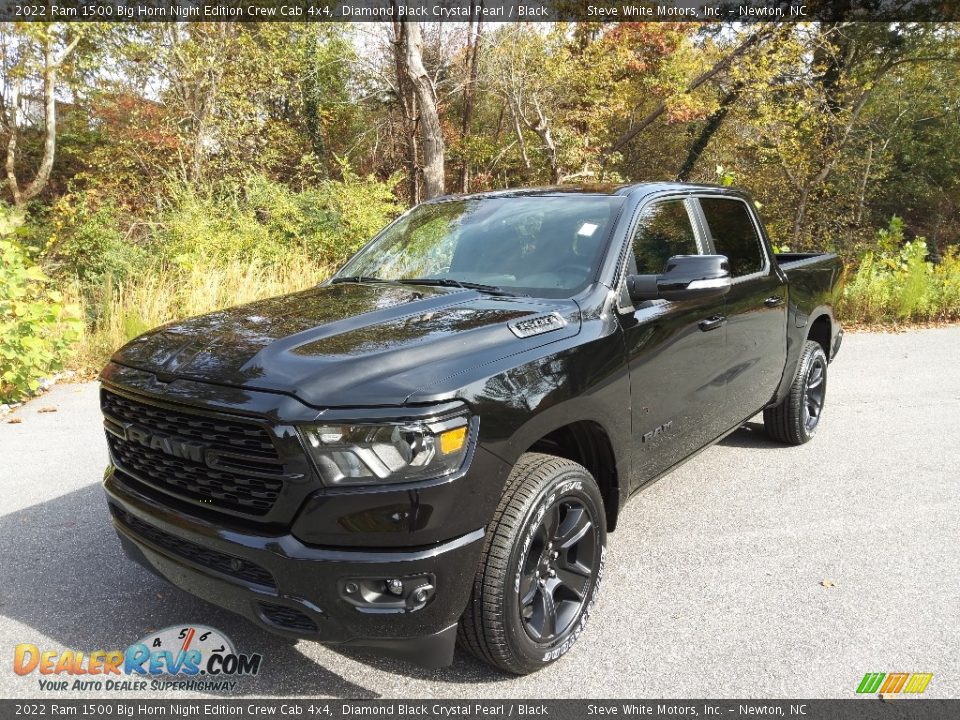 2022 Ram 1500 Big Horn Night Edition Crew Cab 4x4 Diamond Black Crystal Pearl / Black Photo #2