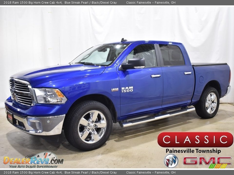 2018 Ram 1500 Big Horn Crew Cab 4x4 Blue Streak Pearl / Black/Diesel Gray Photo #1