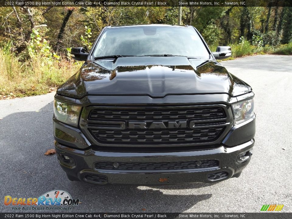 2022 Ram 1500 Big Horn Night Edition Crew Cab 4x4 Diamond Black Crystal Pearl / Black Photo #3