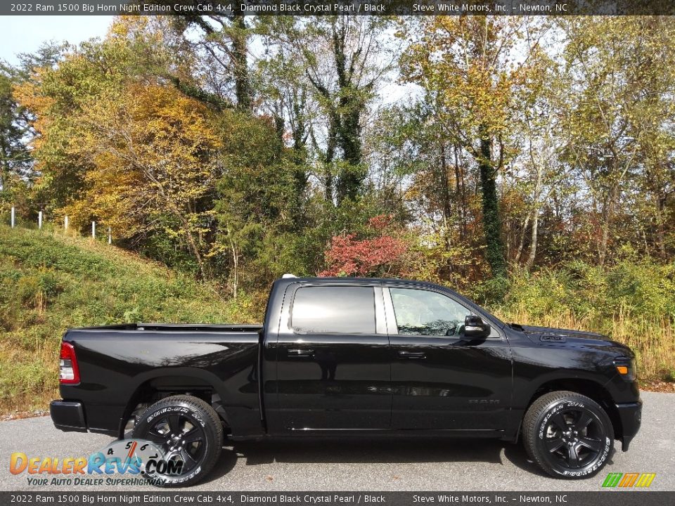 2022 Ram 1500 Big Horn Night Edition Crew Cab 4x4 Diamond Black Crystal Pearl / Black Photo #5