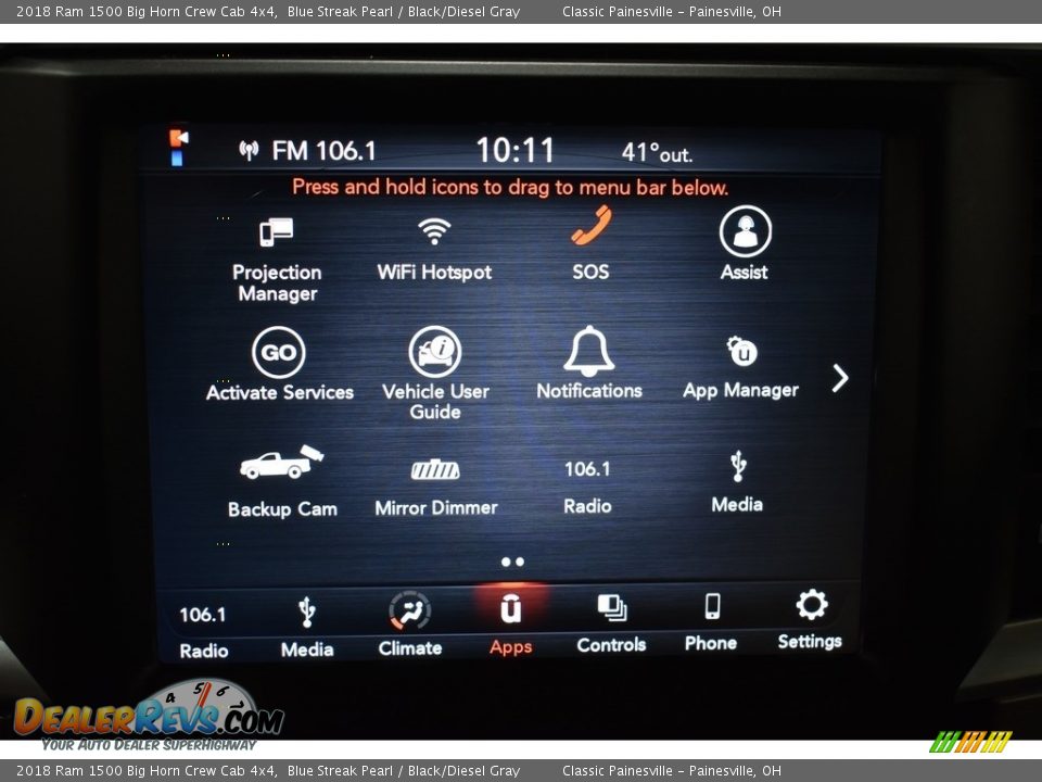 2018 Ram 1500 Big Horn Crew Cab 4x4 Blue Streak Pearl / Black/Diesel Gray Photo #14