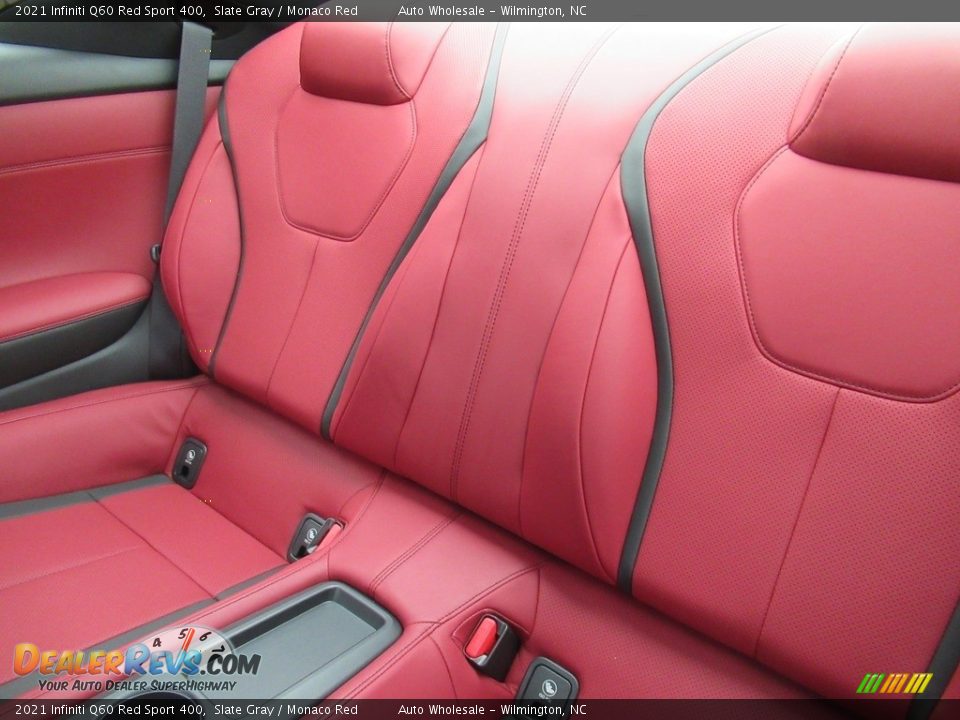 Rear Seat of 2021 Infiniti Q60 Red Sport 400 Photo #12