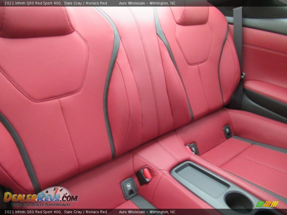 Rear Seat of 2021 Infiniti Q60 Red Sport 400 Photo #14