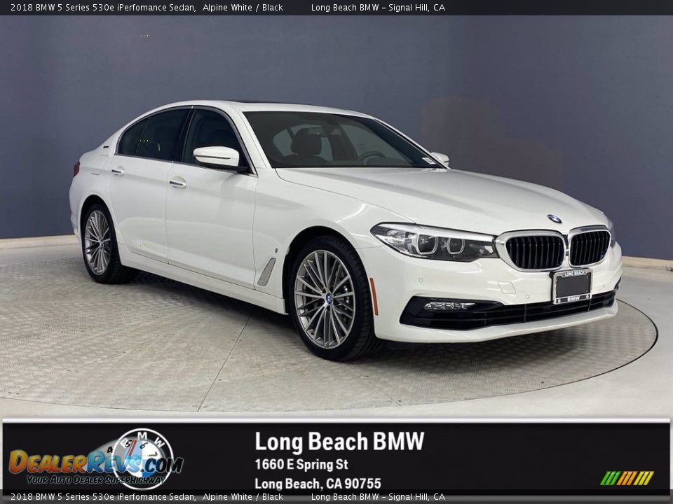 2018 BMW 5 Series 530e iPerfomance Sedan Alpine White / Black Photo #1